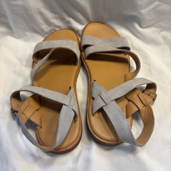 Kork Ease Nogales Sandals Size 8 Grey Suede Comfort Shoes Womens Flats Leather - Picture 4 of 7
